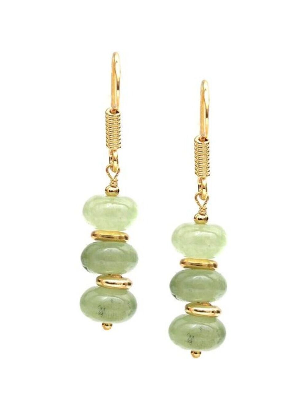 green gemstone earrings gold plated dangling hypoallergenic jewelry for women